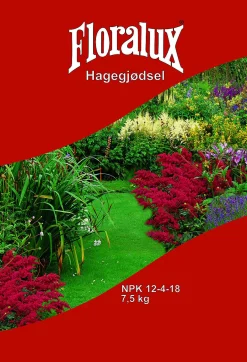 Hagegjødsel 7,5 kg floralux gjødsel npk 12-4-18