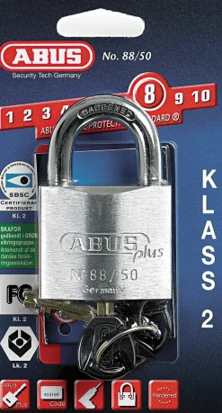 Hengelås abus 88/50c fg kl.2 blister pakning