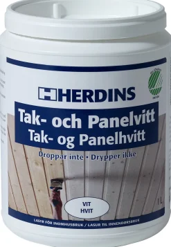 Herdins tak og panelhvitt lasur 1 l