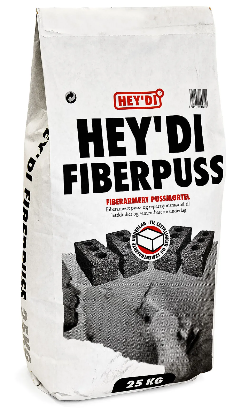 Heydi Fiberpuss 25 kg puss og reperasjonsmørtel