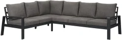 Hjørnesofa Lis med puter sort/grå