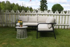 Hjørnesofa med Puter – Sort/Natur
