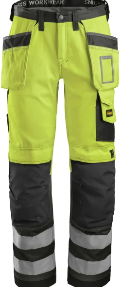 Håndverksbukse 3233 High Vis kl.2gul/sort str 144