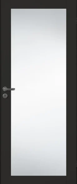 Innerdør Prima dempet sort med glass 90x200 cm