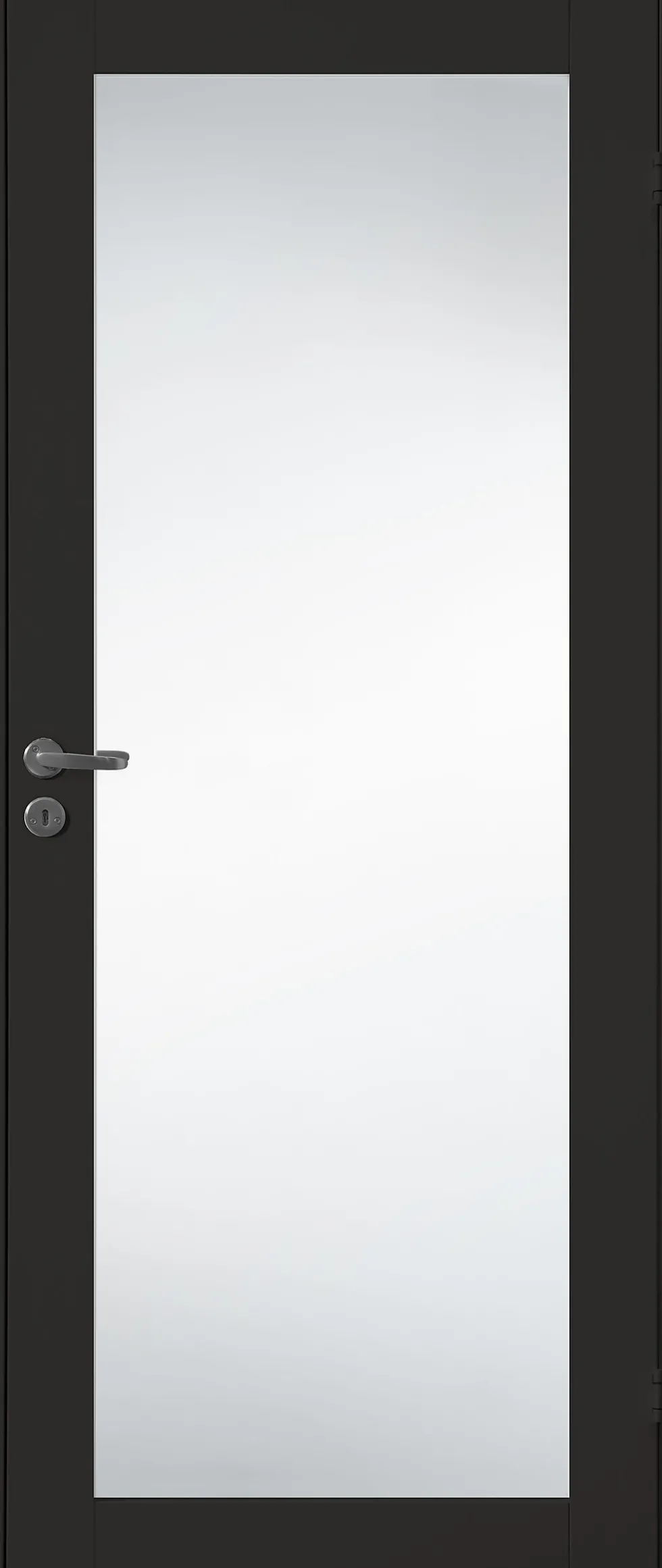 Innerdør Prima dempet sort med glass 90x200 cm