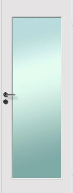 Innerdør slett med glass 80x210 cm