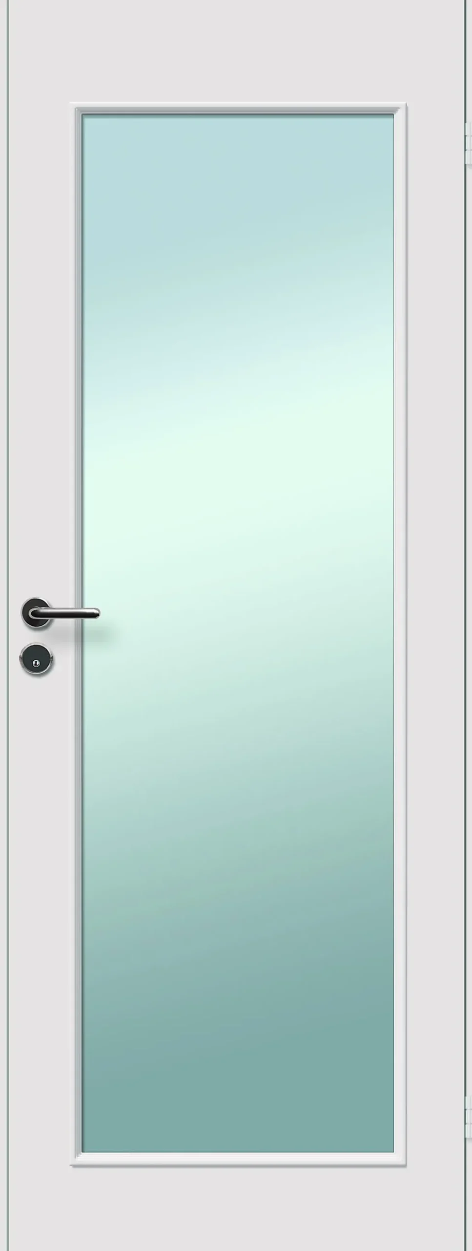 Innerdør slett med glass 80x210 cm