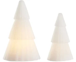 Juletre voks med LED-lys 12+15 cm