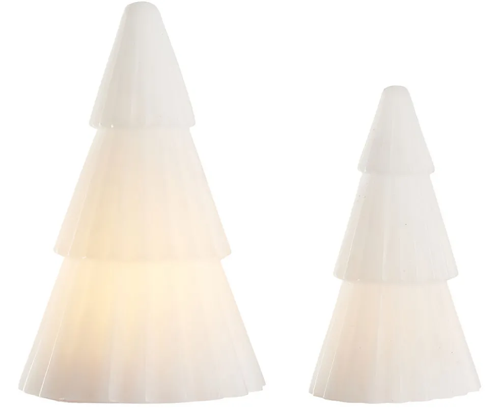Juletre voks med LED-lys 12+15 cm