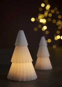 Juletre voks med LED-lys 12+15 cm