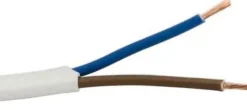 Kabel pl 2x0,75 hvit 5m/ring h03vvh2-f