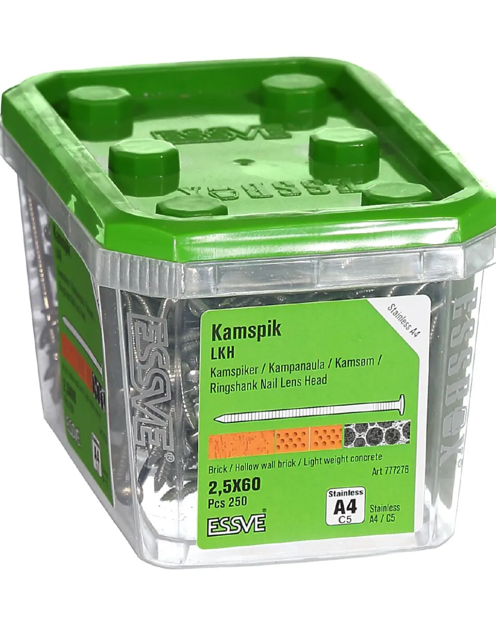 Kamspiker lavt ph 2,5x60 a4 -250 lavt panhode syrefast stål
