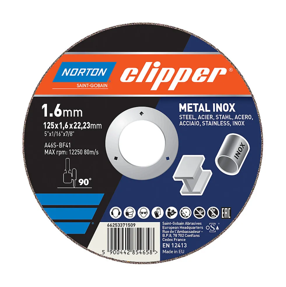 Kappeskive stål 1,0x22,2 mm Ø115 mm
