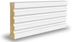 Karmlist furu profilert CW165 hvit bomull So0502-Y 15x70x4400 mm