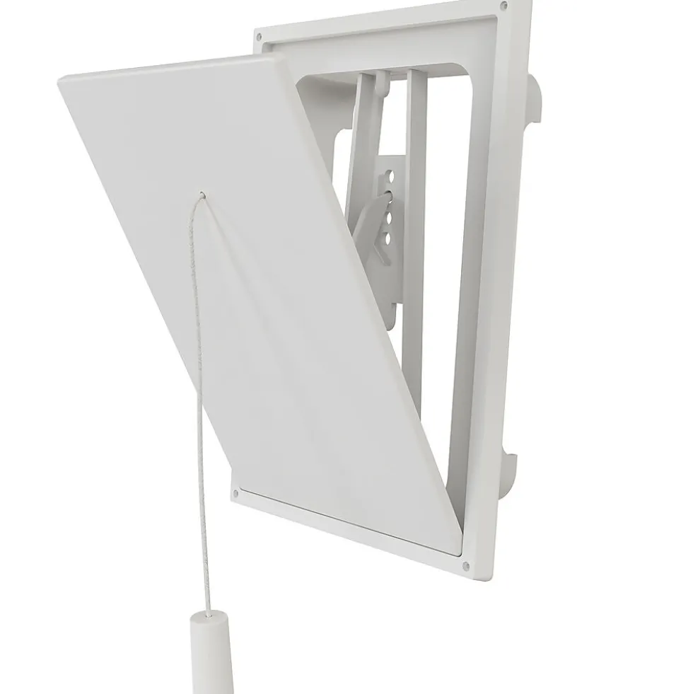 Klaffventil innvendig 125 x 125 mm hvit