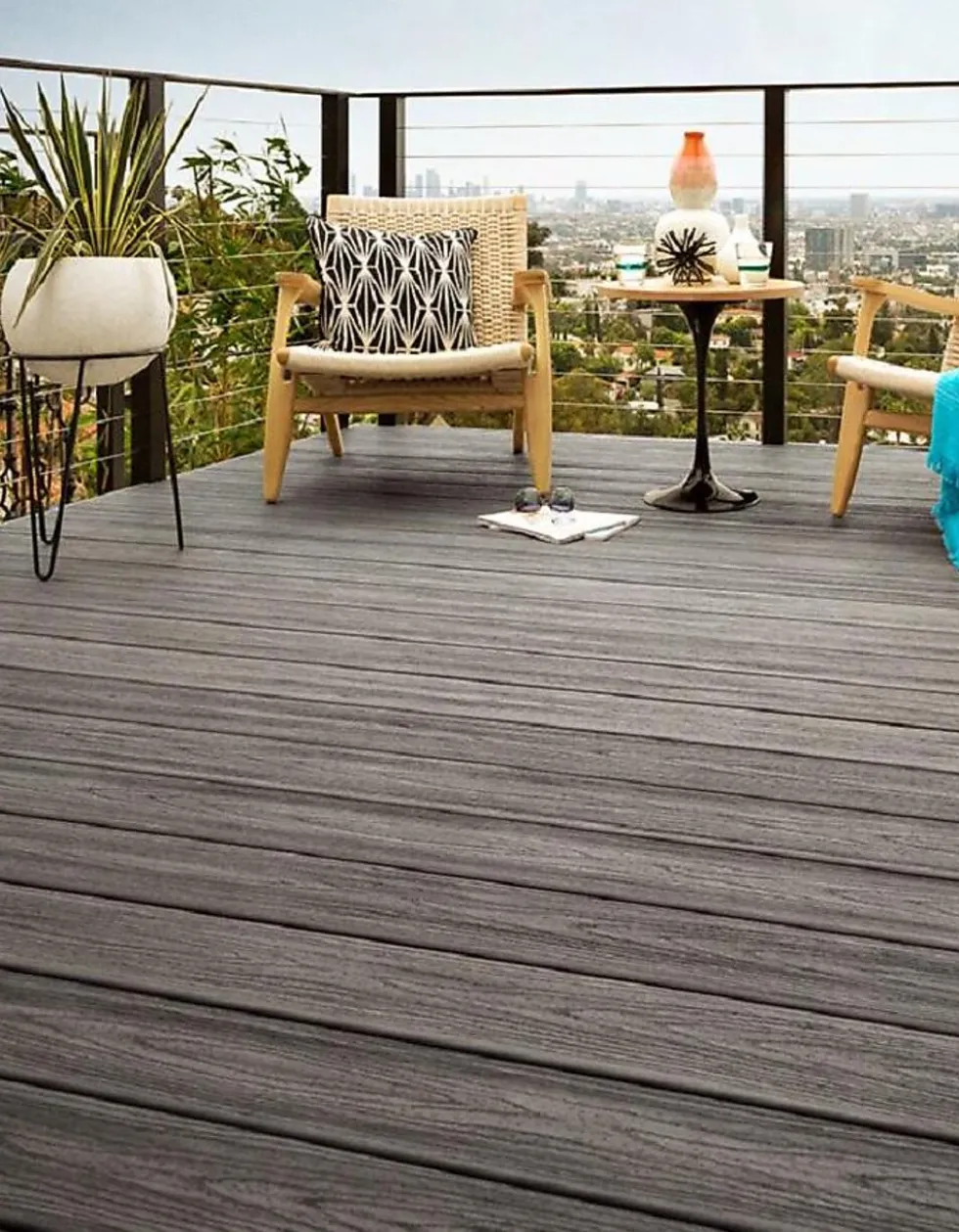 Kompositt terrassebord island mist med spor 25x140x4880 mm