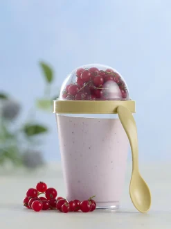 Kopp m/lokk og skje 350ml trend