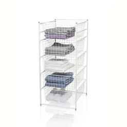 Kurvsystem med 5 trådkurver 104x45 cm hvit