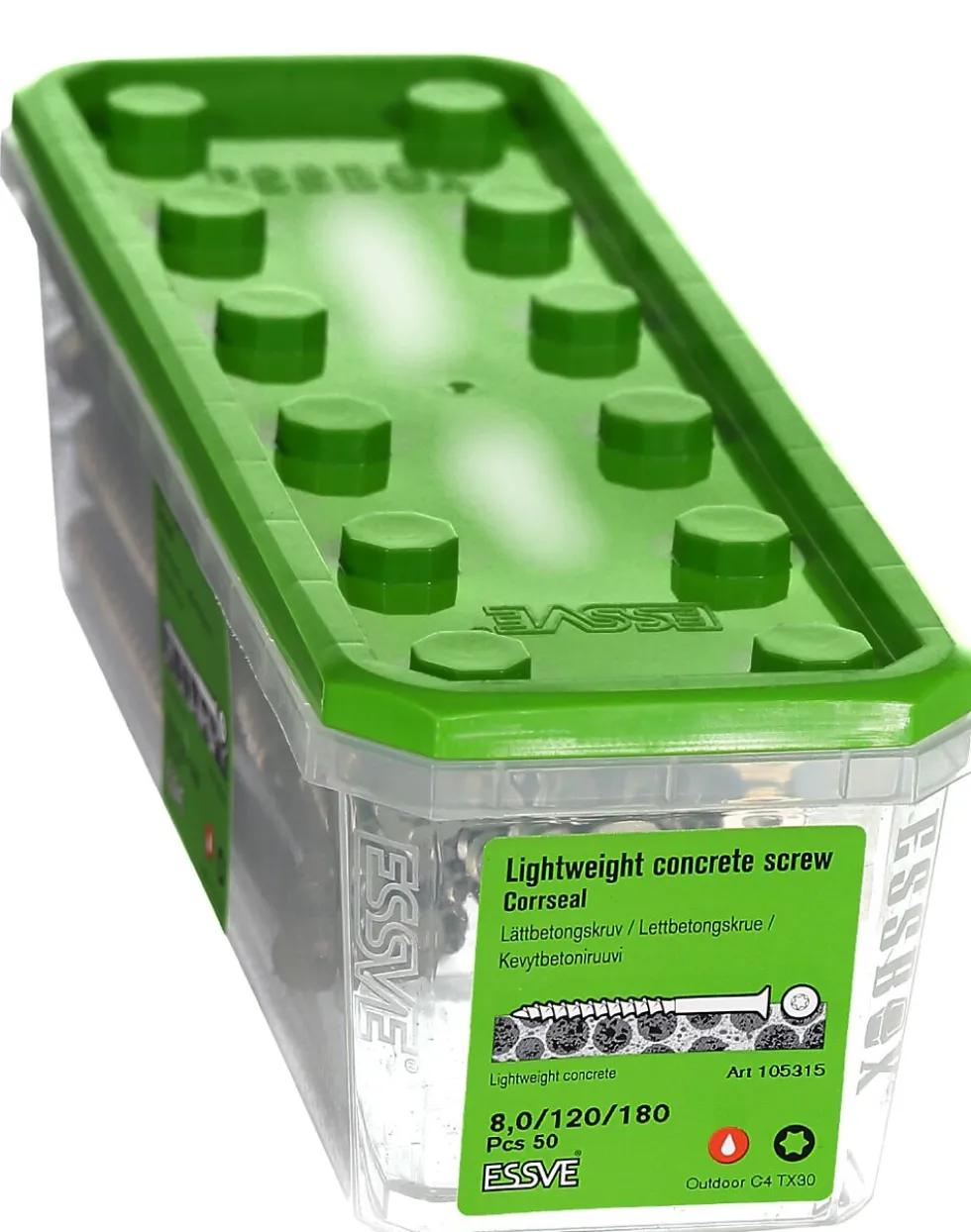 Lettbet.skrue sh 8x180 cs a-50 -50 senkhode corrseal