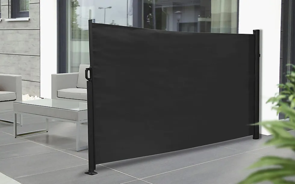 Levegg uttrekkbar sort/grå 3x1,6 meter