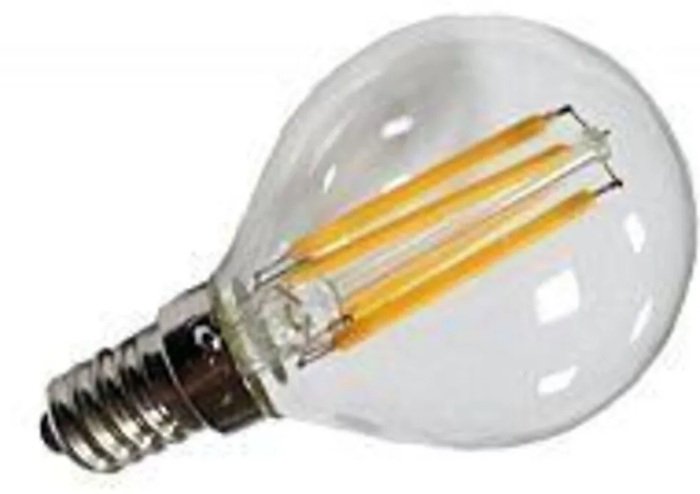 Lyspære led filament e14 45mm 4w