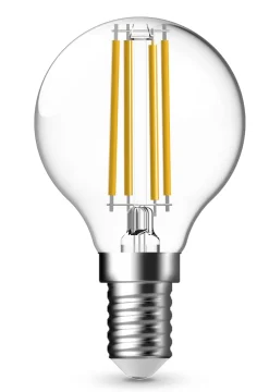 Lyspære led filament mini globepære flameswitch E14 4 Watt