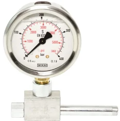 Manometer til håndpresse f/injeksjo 60 bar inkl koblingsrør og adapter