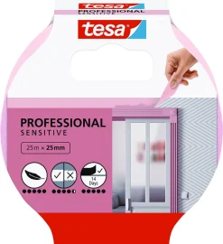 Maskeringstape sensitiv 25 mm x 25 meter rosa