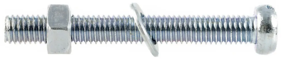 MASKINSKRUE SYLH A4-70 M6X50 A2 SPOR HELGJ DIN84 MUTTER/SKIVE