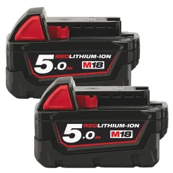 Milwaukee batterisett M18 5,0 Ah REDLITHIUMION