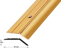 Nivålist nr 6.1 aluminium borret m/skruer 2 meter messing