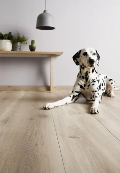 Opus laminatgulv 1-stav XL hvit bred og lang bord