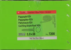 Pappspiker coil 15gr 3x38 fzv -7200 trådbåndet 15 grader varmforsinket