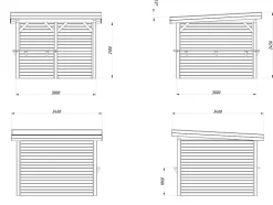 Paviljong Limtrekonstruksjon 28 mm veggbord 303 8,3 m2