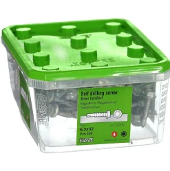 Plateskrue borspiss 6,3x32 cs -200 6-kant med flens corrseal behandlet