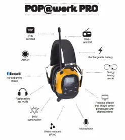 POPatWork PRO DAB+ Bluetooth hørselvern