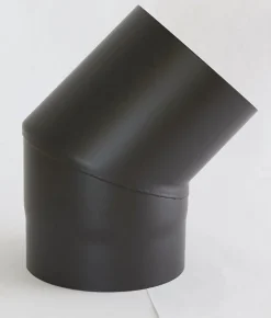 Røykrør kort kne u/luke Ø125/45gr