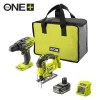 Ryobi combo kit 18V ONE+ bor-/skrutrekker med slag og stikksag