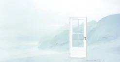 Sidefelt innerdør Ida helglass hvit 40x210 cm