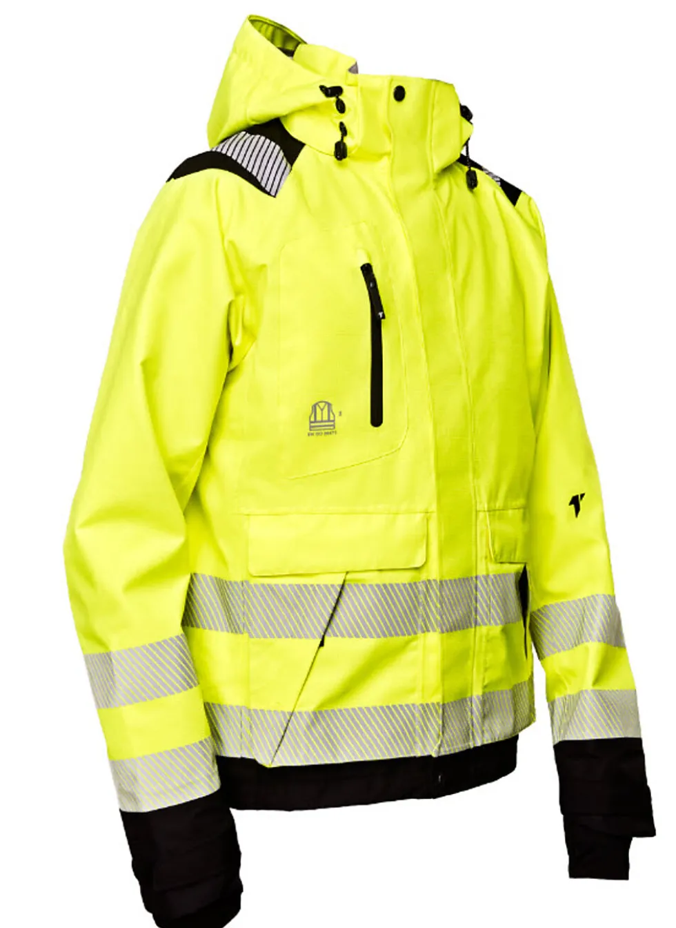 Skalljakke foret Hi-Viz KL.3 gul/sort 2XL