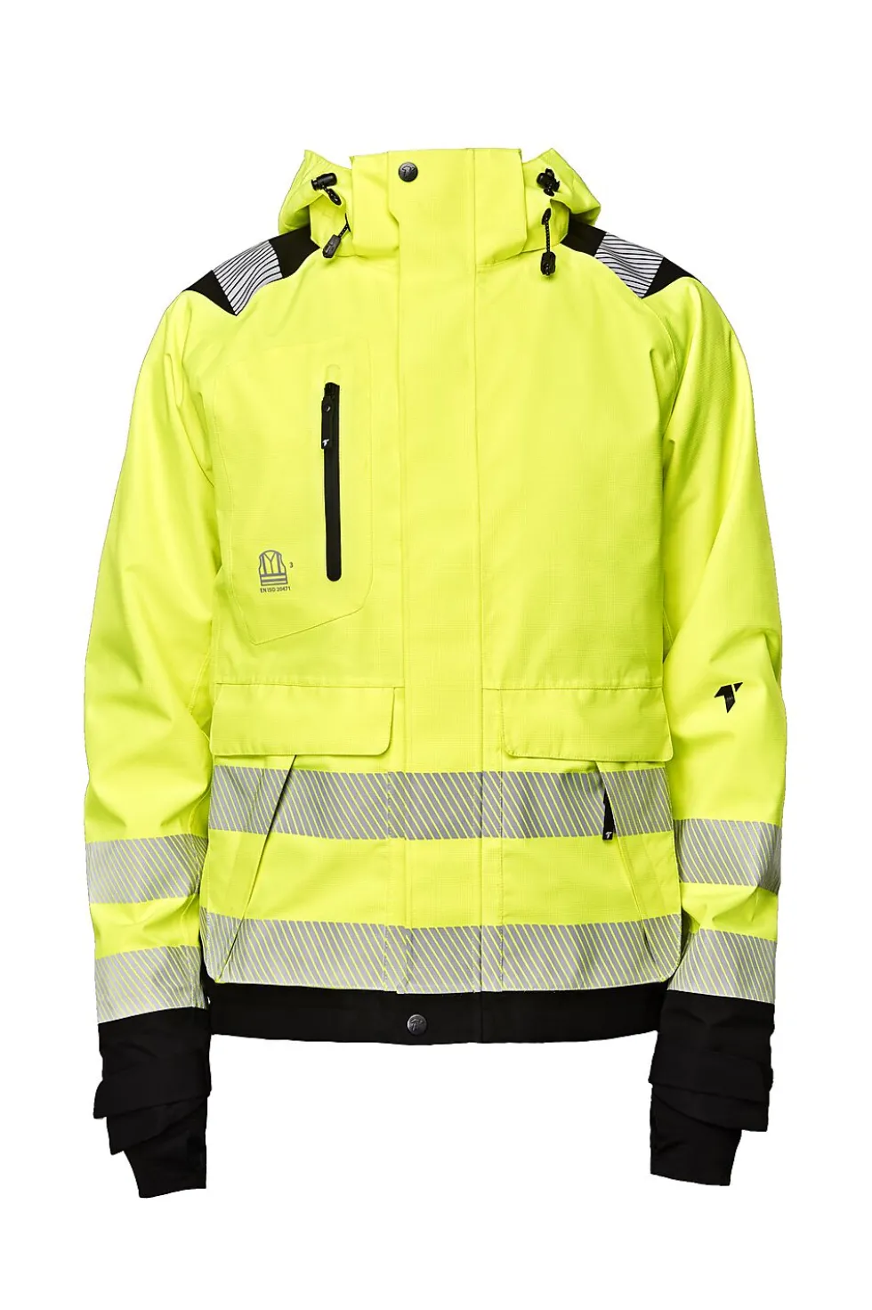 Skalljakke foret Hi-Viz KL.3 gul/sort 2XL