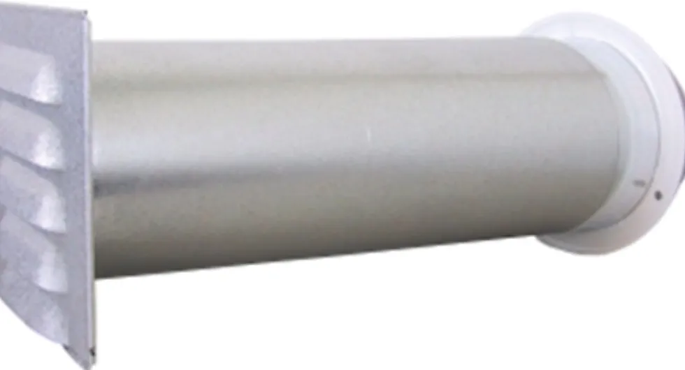 Skapvent ø3" m/rist metall sf-duk kompl ventil f/20-36cm vegg