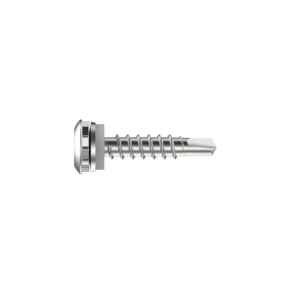 Skrue swl-s-l12-a12-5,5x28 ral9006 rfri irius sølv metall sfs intec as
