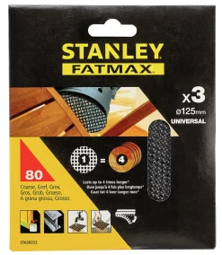 Sliperondell mesh 125mm 120k x3stk sta39252 stanley