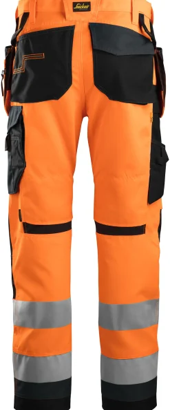 Snickers arbeidsbukse 6230 oransje highvis klasse 2 størrelse 146
