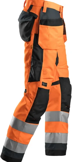 Snickers arbeidsbukse 6230 oransje highvis klasse 2 størrelse 146