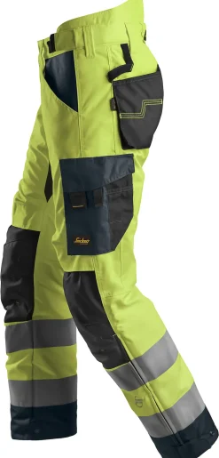 Snickers vinterbukse 6639 gul str M highvis klasse 2
