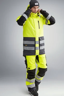 Snickers vinterbukse 6639 gul str M highvis klasse 2