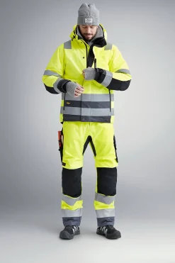 Snickers vinterbukse 6639 gul str M highvis klasse 2