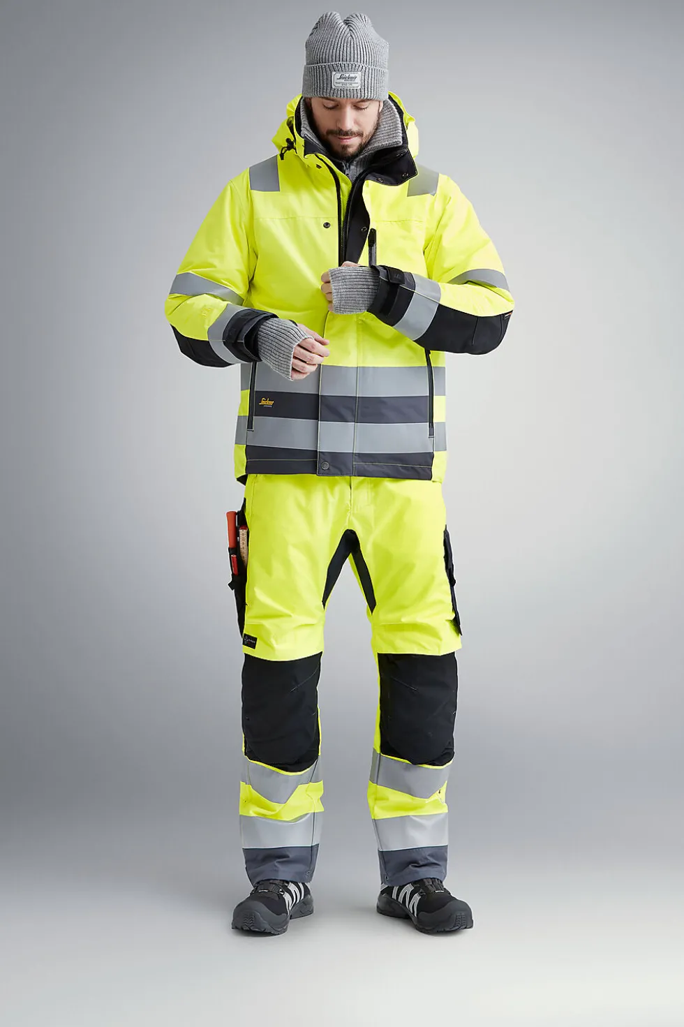 Snickers vinterbukse 6639 gul str M highvis klasse 2